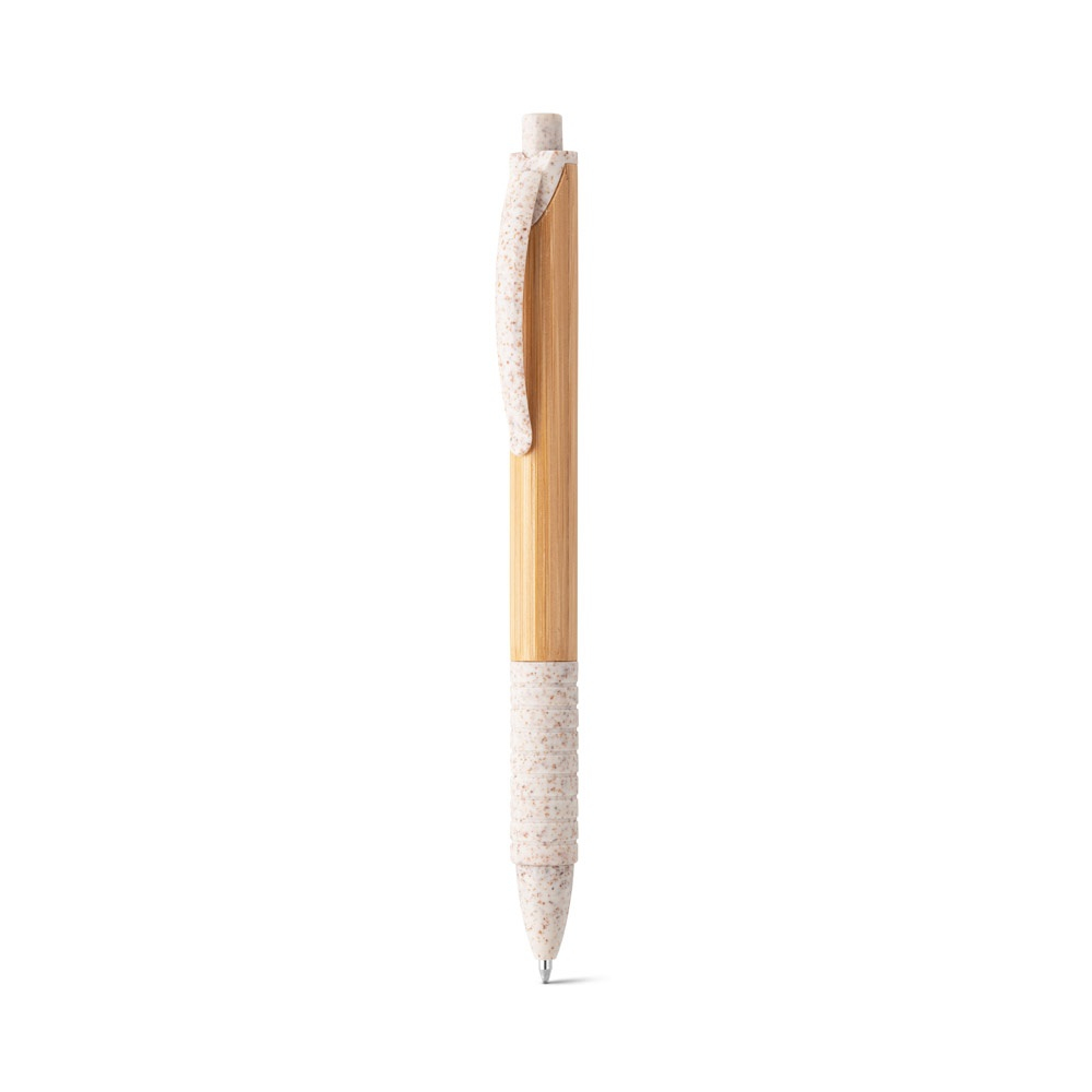 Stylo à bille personnalisable en bambou KUMA Naturel clair